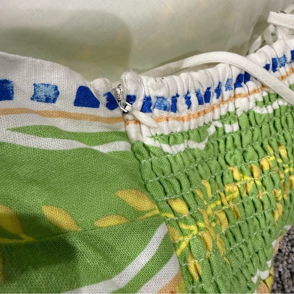 C&C California Linen Coast Print Smocked Back Pockets Maxi Dress Women’s Medium - Picture 9 of 12